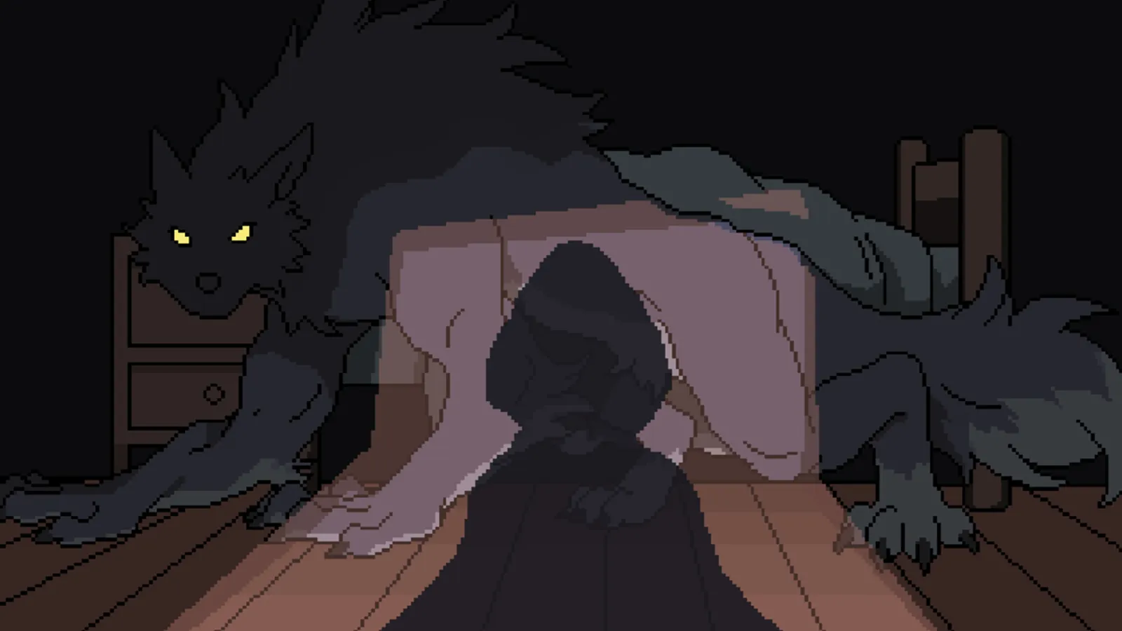 像素黃遊《羅斯與野獸》將登 Steam,森林小紅帽vs異獸生存冒險插图1 Rose and the Beasts_Steam screenshot
