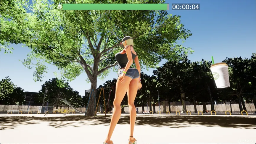 《雞雞硬硬公園☆巨乳辣妹x童貞男孩》8 月 28 日登陸 Steam，辣妹美紀這次得喝咖啡逃離黑衣人插图1